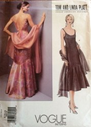 2644 VOGUE PLATT STRAPPY FLOUNCE DRESS LENGTHS, STOLE,  PETTICOAT PATTERN 8-12 or 14-18 choice New